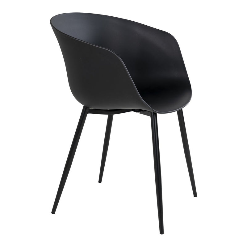 Roda Eetkamerstoel - Zwart, PP/Staal, 53x54,5x79 cm - Set van 2 - Chic Choice