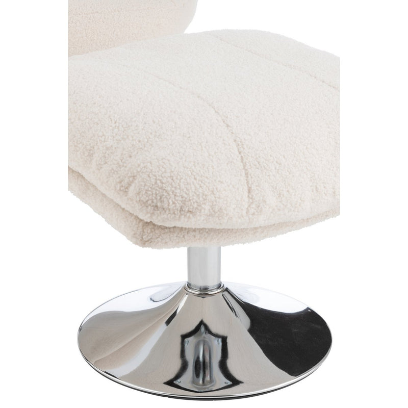 J-Line Relax Zetel+ Voetbank Metaal/Multiplex Creme/Zilver - Chic Choice