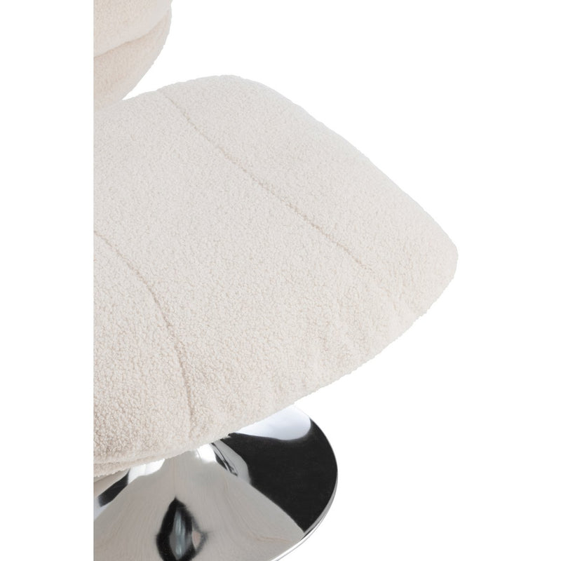 J-Line Relax Zetel+ Voetbank Metaal/Multiplex Creme/Zilver - Chic Choice