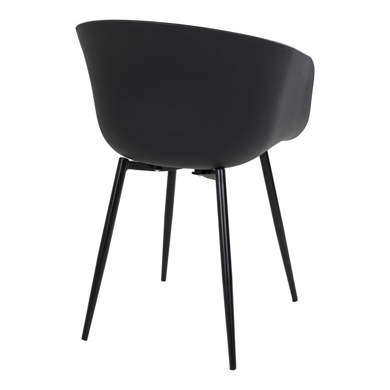 Roda Eetkamerstoel - Zwart, PP/Staal, 53x54,5x79 cm - Set van 2 - Chic Choice