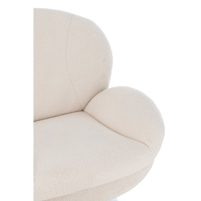 J-Line Relax Zetel+ Voetbank Metaal/Multiplex Creme/Zilver - Chic Choice
