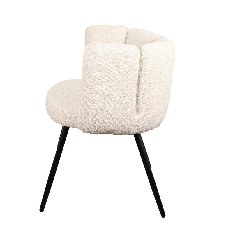 High five stoel wit parelmoer (boucle) (Set van 2) - Chic Choice