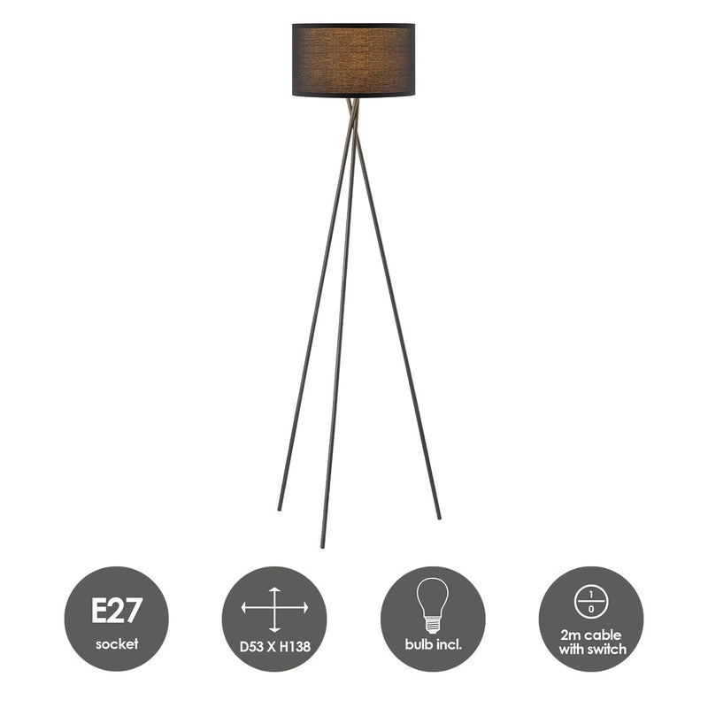 💡🖤 Moderne Vloerlamp met LED – Stijlvol, Functioneel en Sfeervol