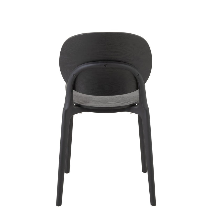 J-Line stoel Basic - kusntstof - zwart - Chic Choice
