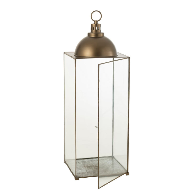 J-Line lantaarn Hagrid - glas/ijzer - brons - large - Chic Choice