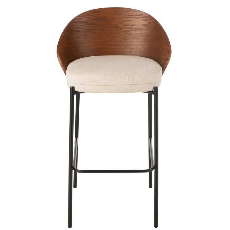 J-Line Barstoel Lone Multiplex/Metaal Bruin/Beige - Chic Choice