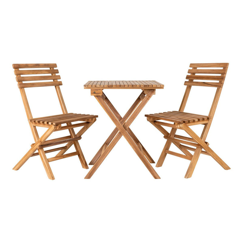 Cuenca Caféset - Caféset, 2 stoelen en 1 tafel, teakhout, naturel - Chic Choice
