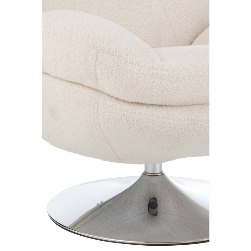 J-Line Relax Zetel+ Voetbank Metaal/Multiplex Creme/Zilver - Chic Choice