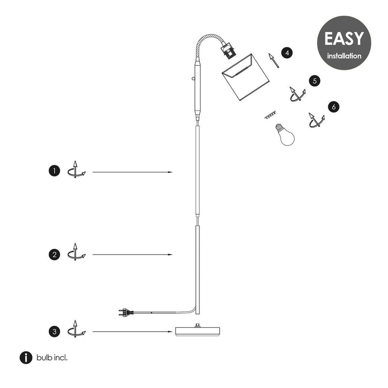 Home Sweet Home Moderne Vloerlamp - Staande Leeslamp - dimbaar - Chic Choice