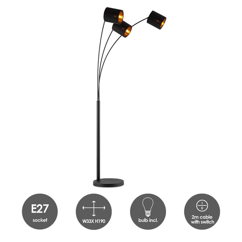 Home Sweet Home Moderne Vloerlamp - Staande Lamp - 3-lampenkapp - Chic Choice