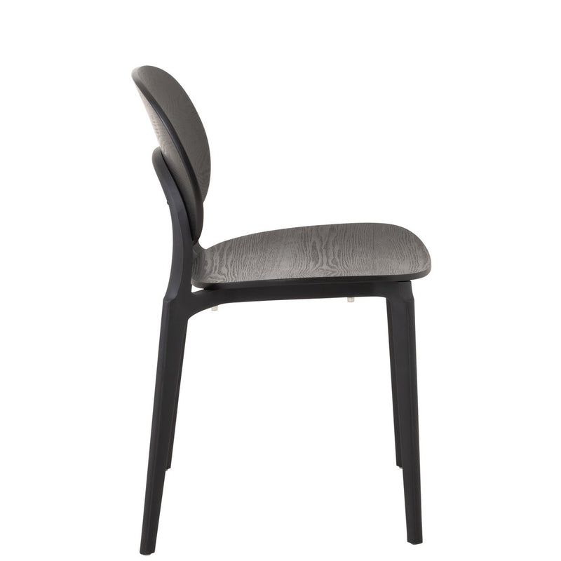 J-Line stoel Basic - kusntstof - zwart - Chic Choice