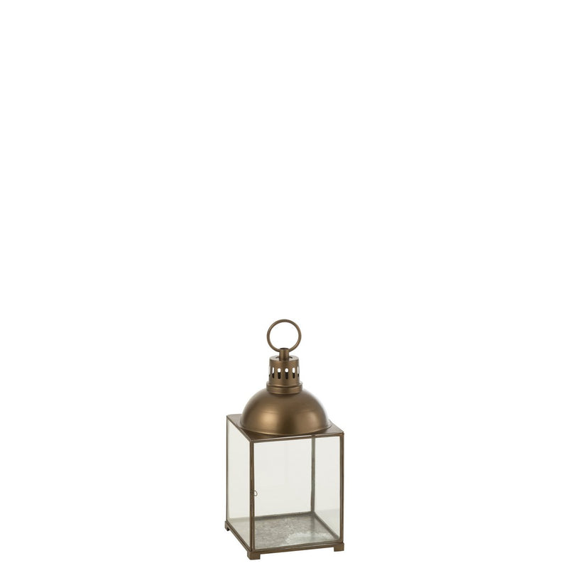 J-Line lantaarn Hagrid - glas/ijzer - brons - small - Chic Choice