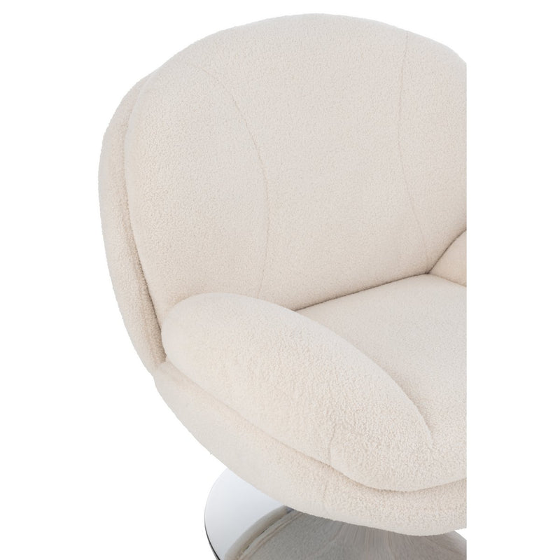 J-Line Relax Zetel+ Voetbank Metaal/Multiplex Creme/Zilver - Chic Choice