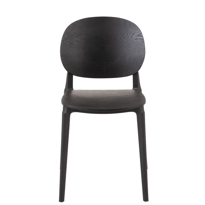 J-Line stoel Basic - kusntstof - zwart - Chic Choice