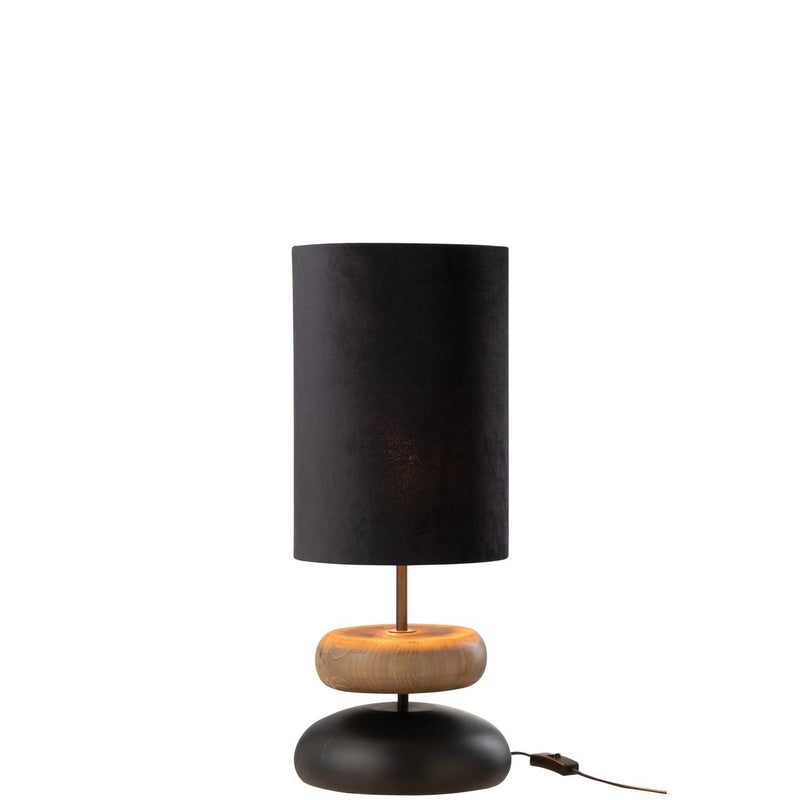 J-Line Lampe Jade Ijzer/Dennenhout Zwart/Naturel - Chic Choice