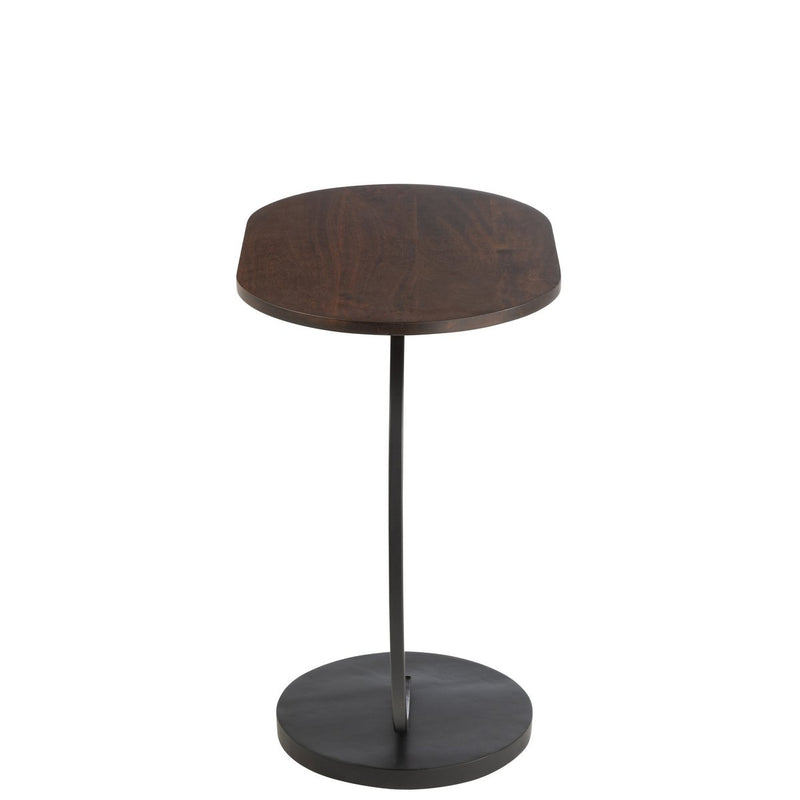 J-Line Bijzettafel Swoosh Ijzer/Mangohout Bruin/Zwart - Chic Choice
