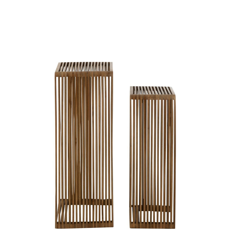 J-Line bijzetafel Kubus Gerecycleerd Teak - hout naturel - Chic Choice