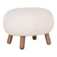 Savona Voetensteun - Wit, Polyester/Rubberhout/Genen, 60x50x37 cm - Chic Choice