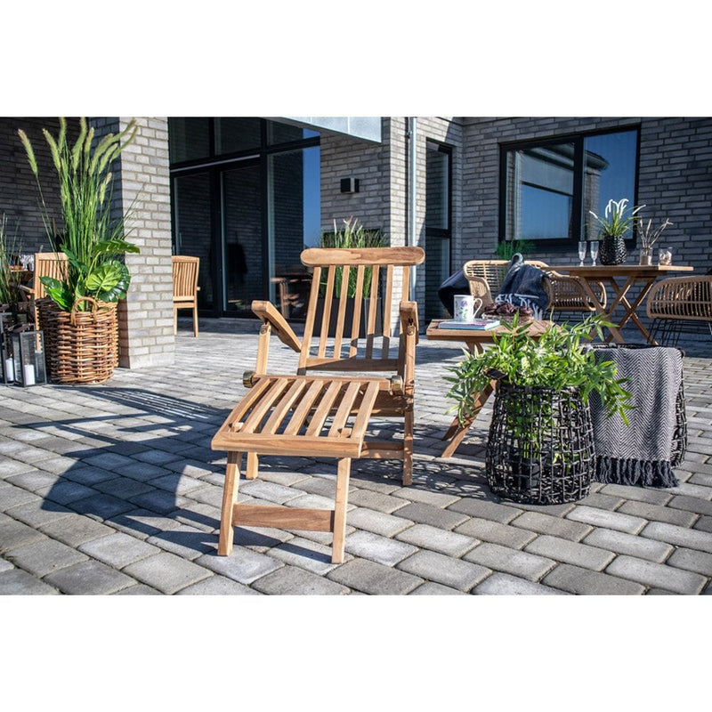 Arrecife Teakhouten ligstoel - Natuurlijk, Teak, 150x60x95 cm - Chic Choice
