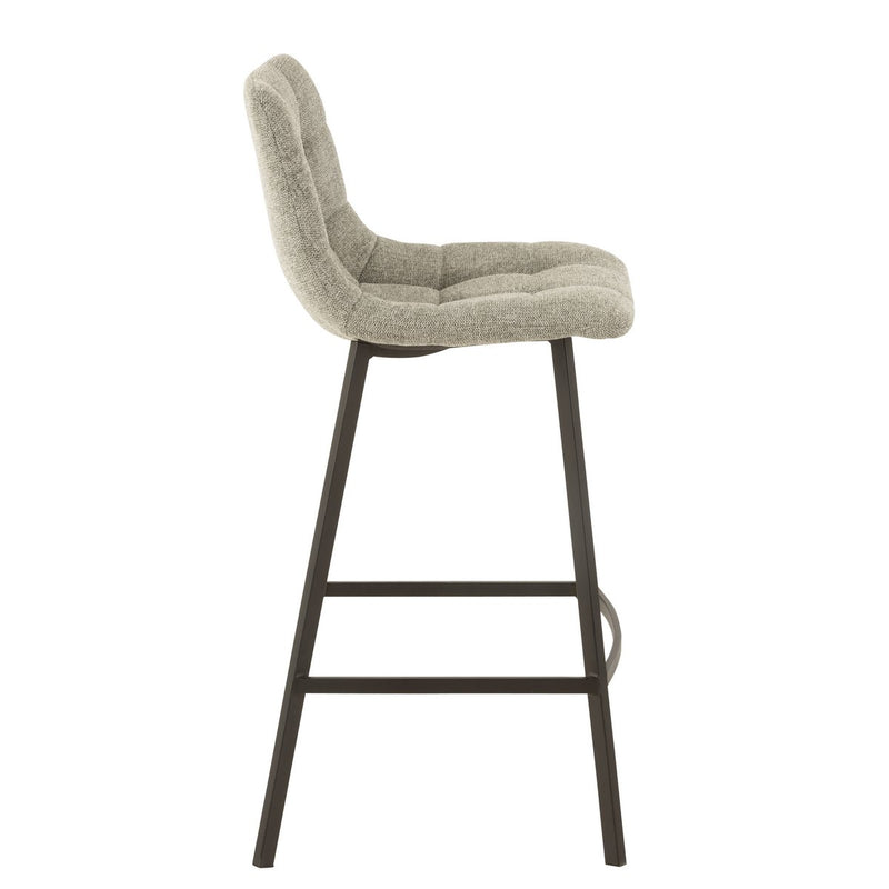 J-Line barstoel Stephane - textiel/metaal - grijs - Chic Choice