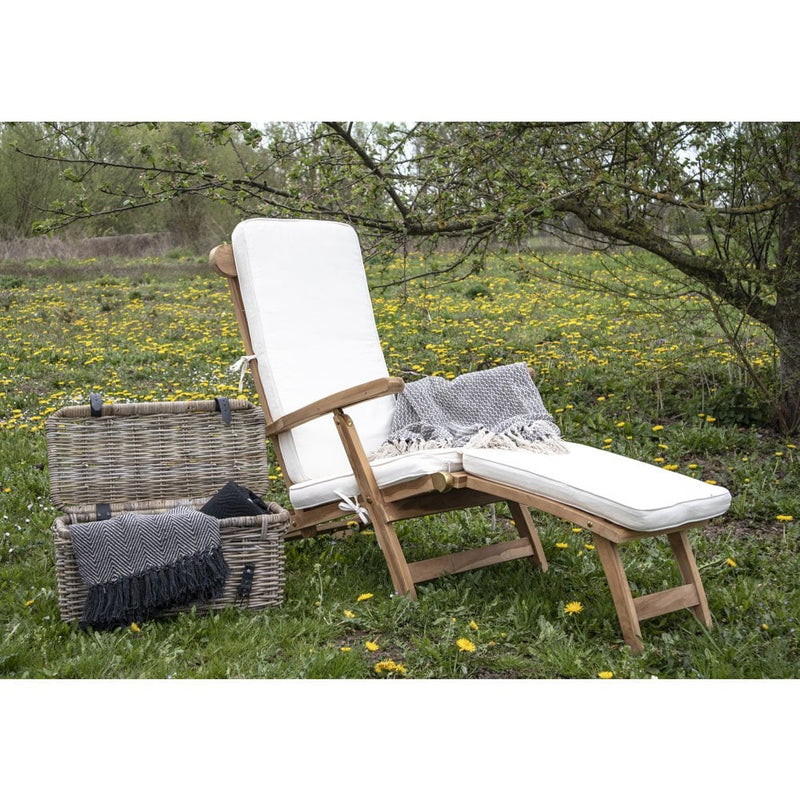 Arrecife Kussen Ligstoel - Wit, Katoen, 197x55x5 cm - Chic Choice