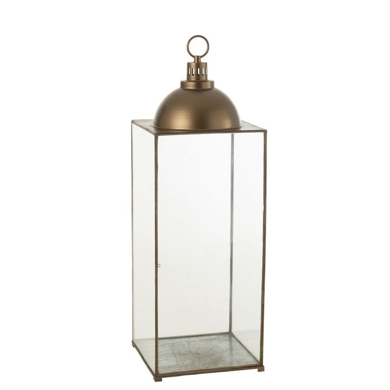 J-Line lantaarn Hagrid - glas/ijzer - brons - large - Chic Choice