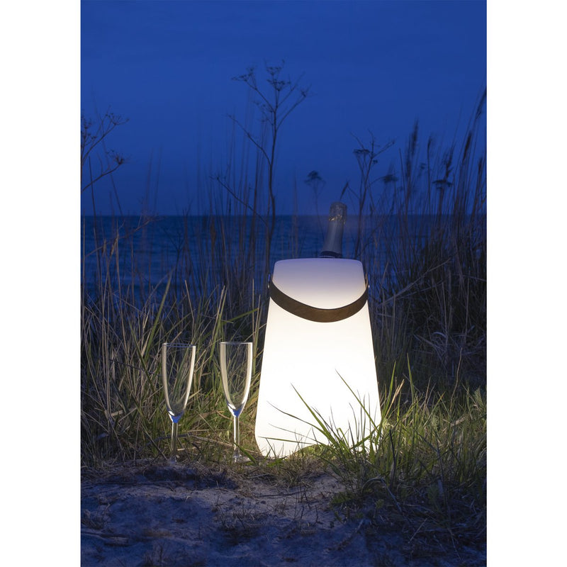 Bristol LED-wijnkoeler - Wit, PP, 25x25x37,5 cm, Oplaadbaar - Chic Choice