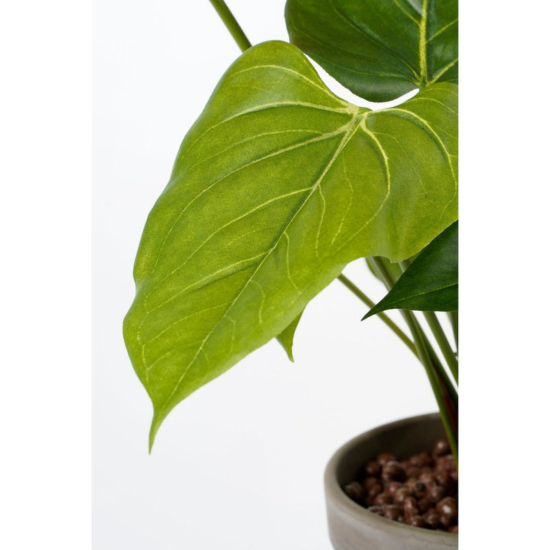 Anthurium Kunstplant in Bloempot Stan - H38 x Ø30 cm - Rood - Chic Choice