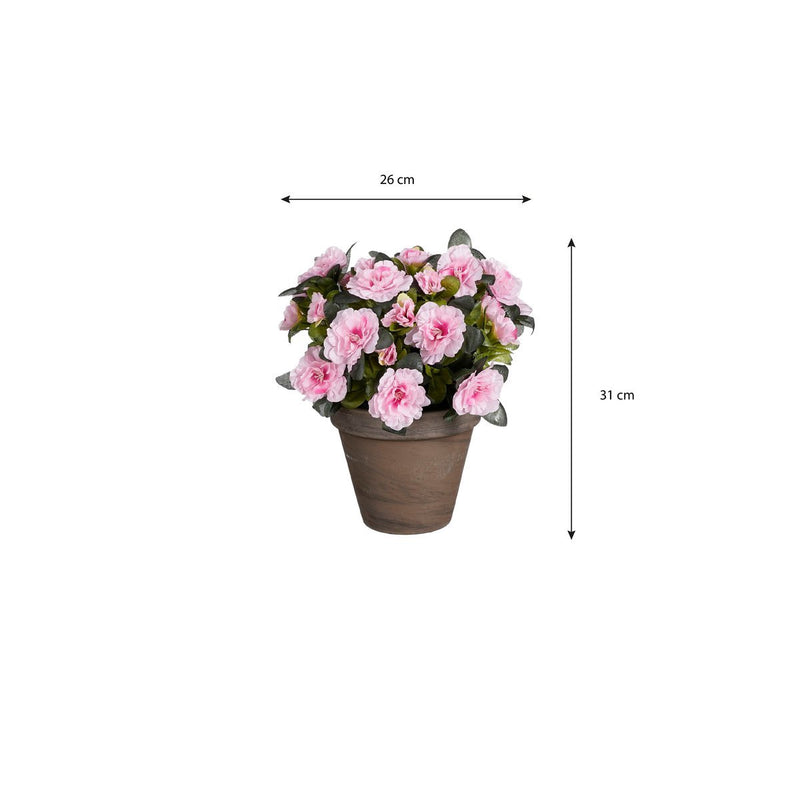 Azalea Kunstplant in Bloempot Stan - H31 x Ø26 cm - Roze - Chic Choice