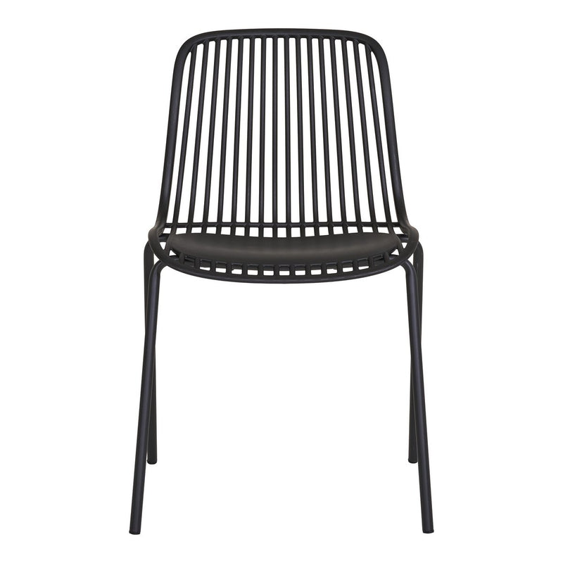 Branson Garden Chair - Zwart, stapelbaar, 55x46,5x82 cm - set van 4 - Chic Choice