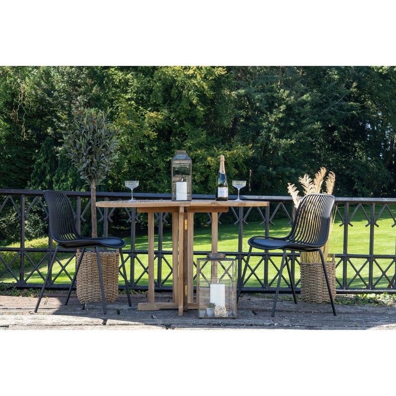 Branson Garden Chair - Zwart, stapelbaar, 55x46,5x82 cm - set van 4 - Chic Choice