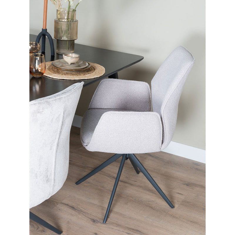 Eetkamerstoel Miley – Bouclé – Naturel - Chic Choice