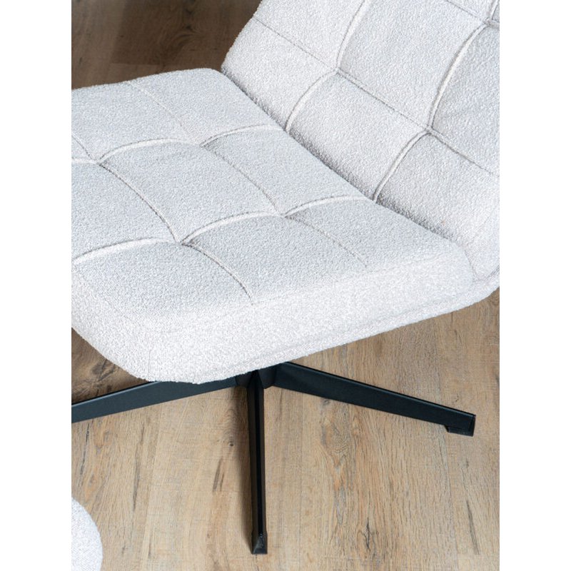 Fauteuil Aiden + Hocker – Bouclé – Naturel - Chic Choice