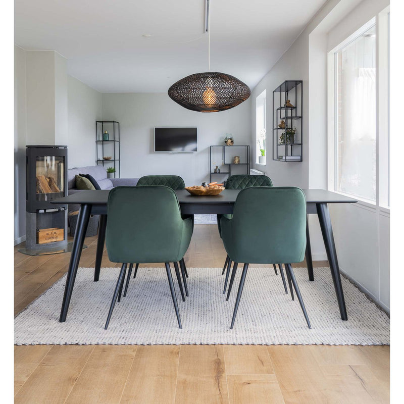 Harbo Eetkamerstoel - Fluweel, Staal, Groen - Set van 2 - Chic Choice