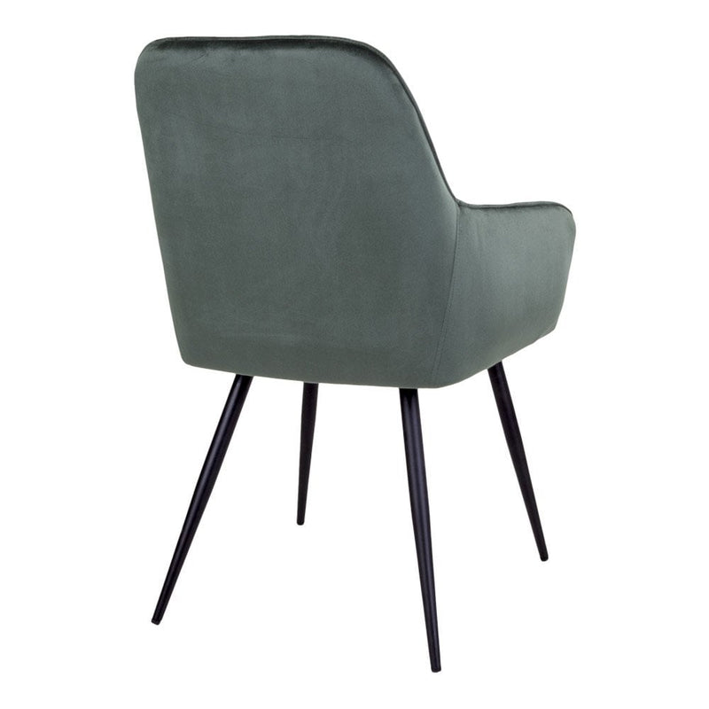 Harbo Eetkamerstoel - Fluweel, Staal, Groen - Set van 2 - Chic Choice