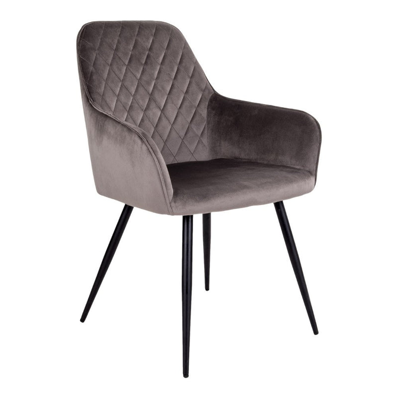 Harbo Eetkamerstoel - Fluweel, Staal, Lichtbruin - Set van 2 - Chic Choice