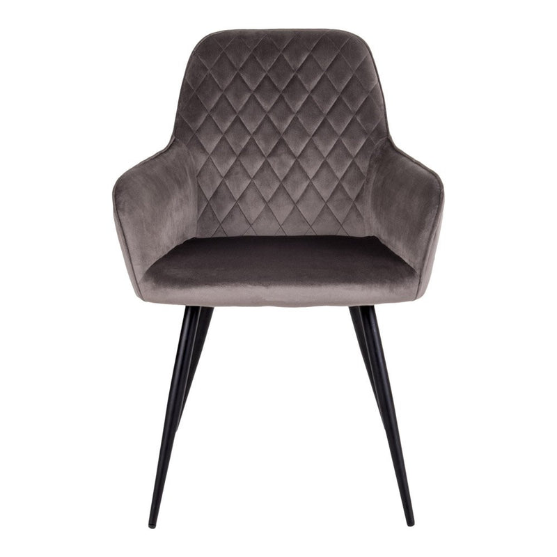 Harbo Eetkamerstoel - Fluweel, Staal, Lichtbruin - Set van 2 - Chic Choice