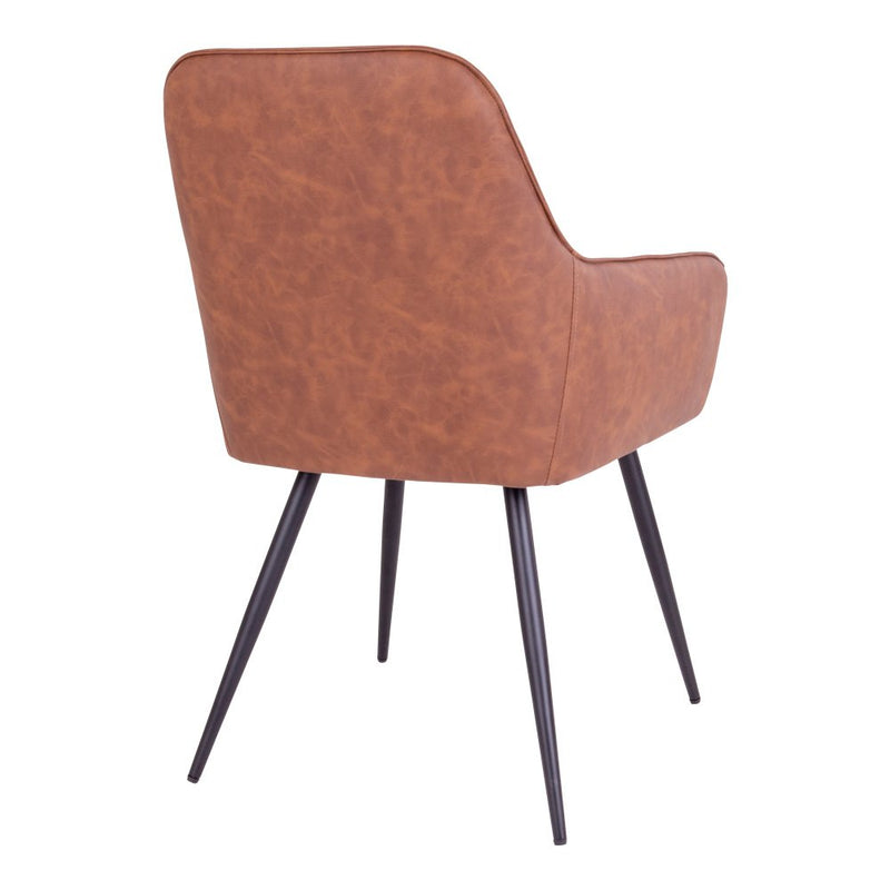 Harbo Eetkamerstoel - PU, Staal, Bruin - Set van 2 - Chic Choice