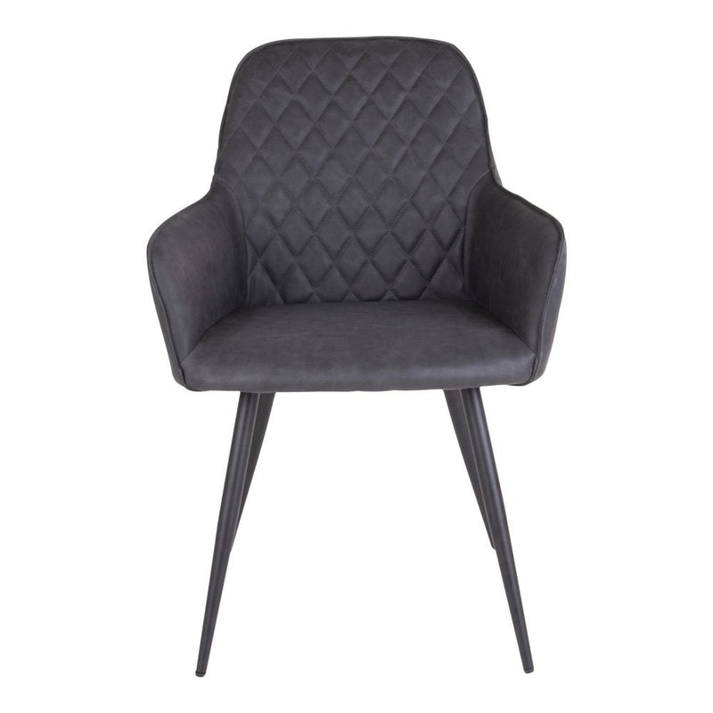 Harbo Eetkamerstoel - PU, Staal, Grijs - Set van 2 - Chic Choice