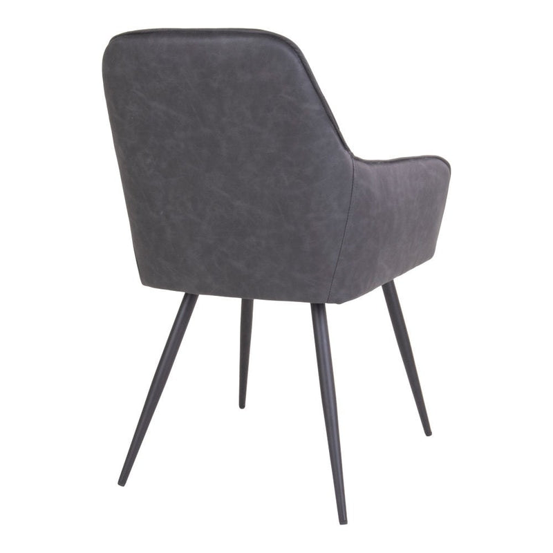 Harbo Eetkamerstoel - PU, Staal, Grijs - Set van 2 - Chic Choice