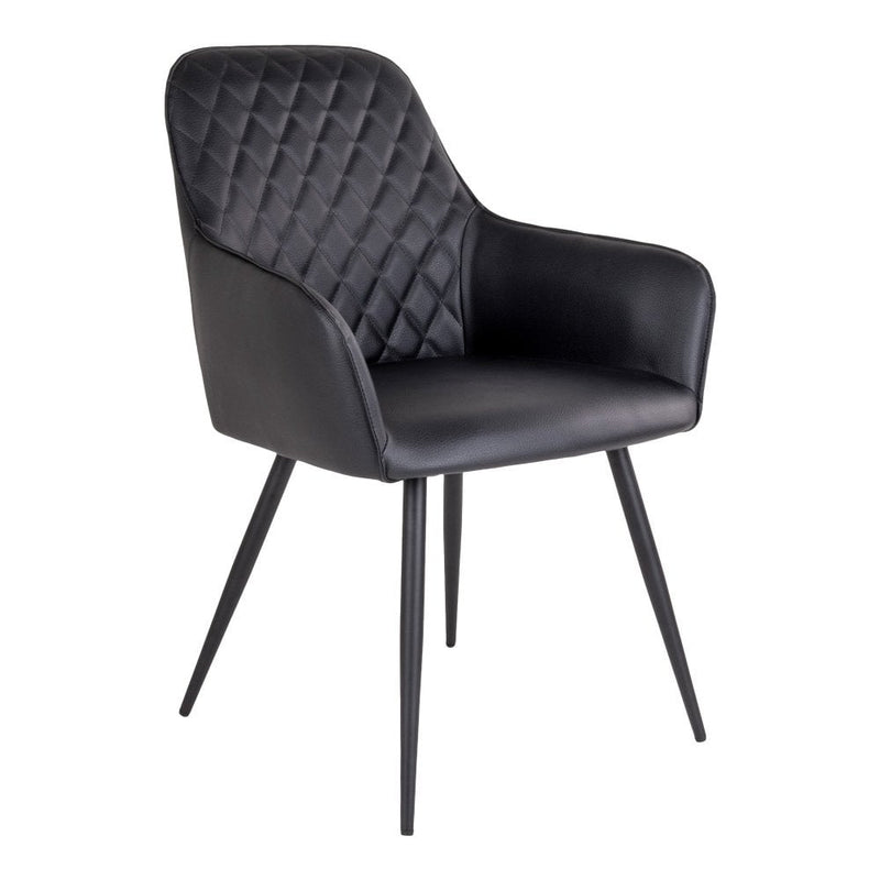 Harbo Eetkamerstoel - PU, Staal, Zwart - Set van 2 - Chic Choice
