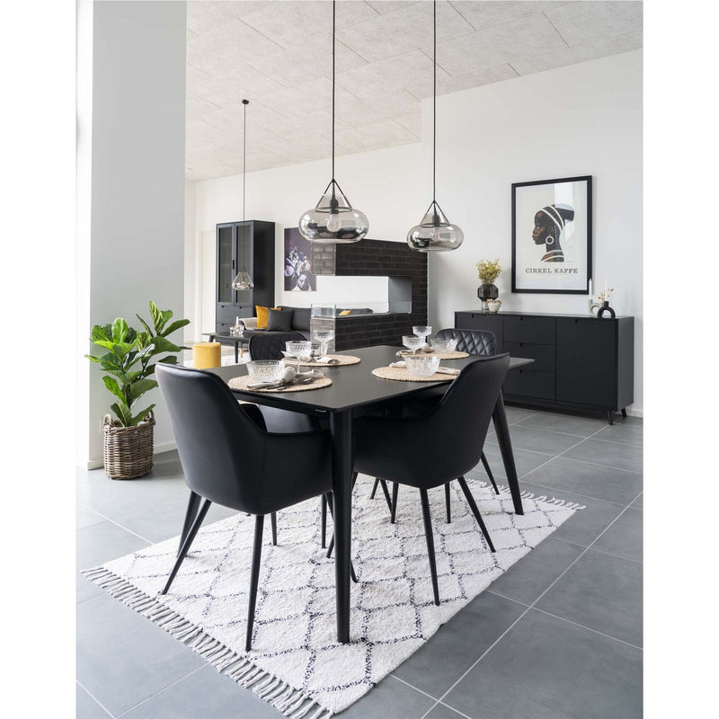 Harbo Eetkamerstoel - PU, Staal, Zwart - Set van 2 - Chic Choice