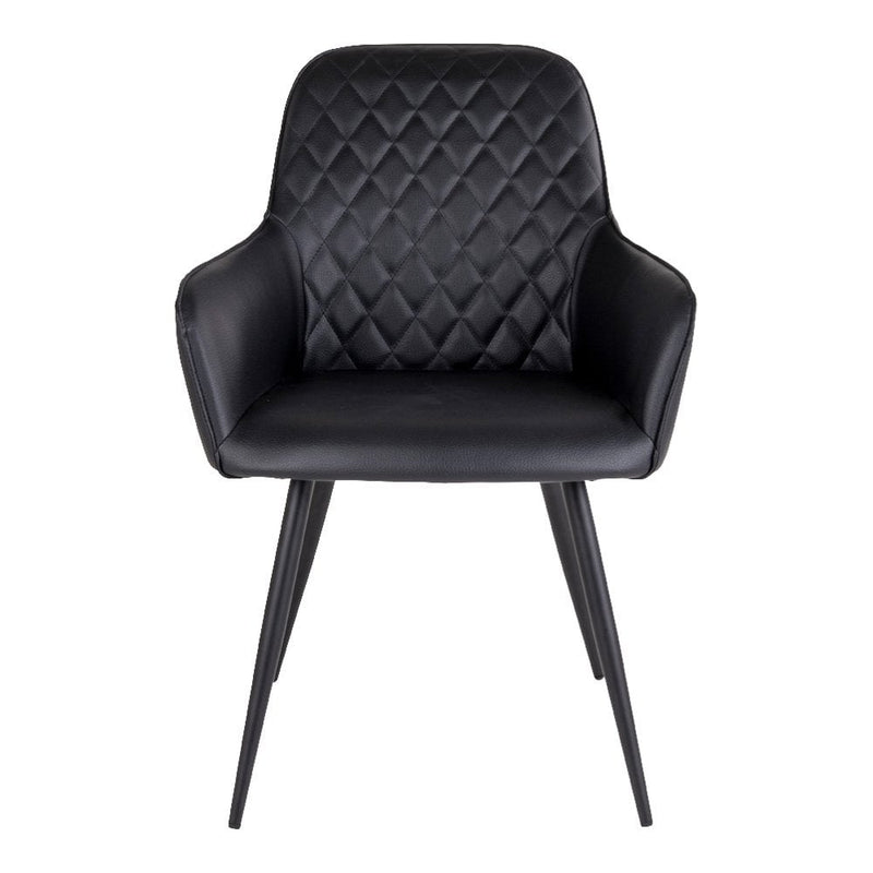 Harbo Eetkamerstoel - PU, Staal, Zwart - Set van 2 - Chic Choice