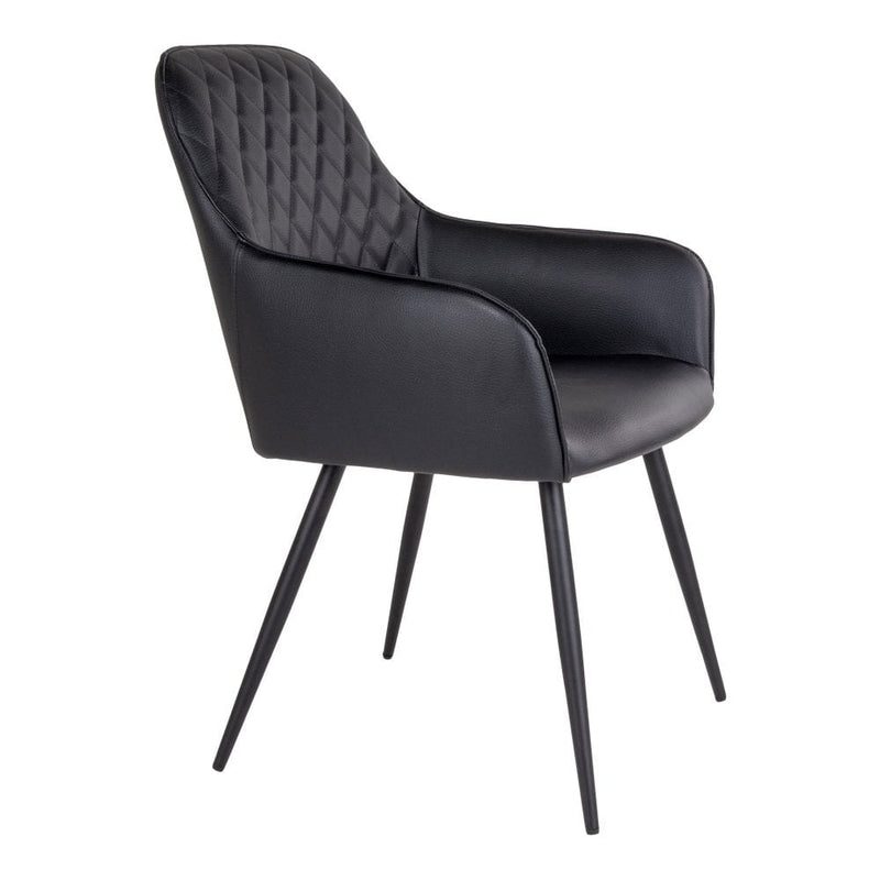 Harbo Eetkamerstoel - PU, Staal, Zwart - Set van 2 - Chic Choice
