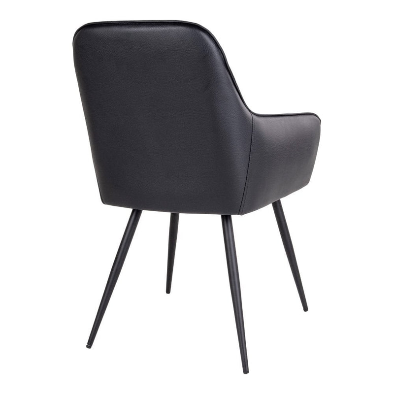 Harbo Eetkamerstoel - PU, Staal, Zwart - Set van 2 - Chic Choice