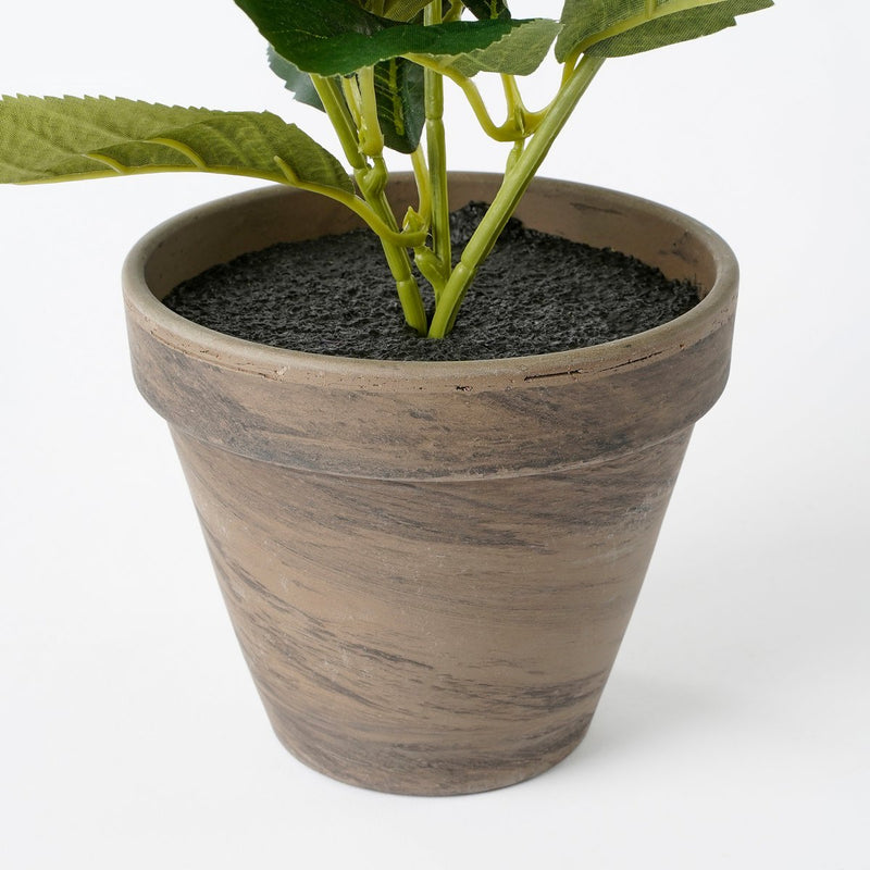 Hortensia Kunstplant in Bloempot Stan - H40 x Ø35 cm - Wit - Chic Choice