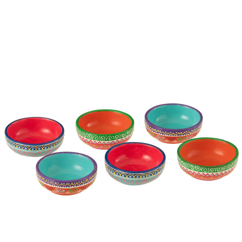 J-Line Doos Van 6 Kommen Mumbai Terracotta Mix - Chic Choice