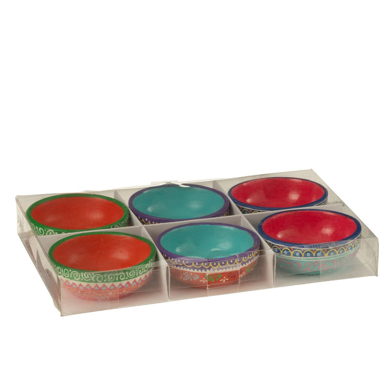 J-Line Doos Van 6 Kommen Mumbai Terracotta Mix - Chic Choice