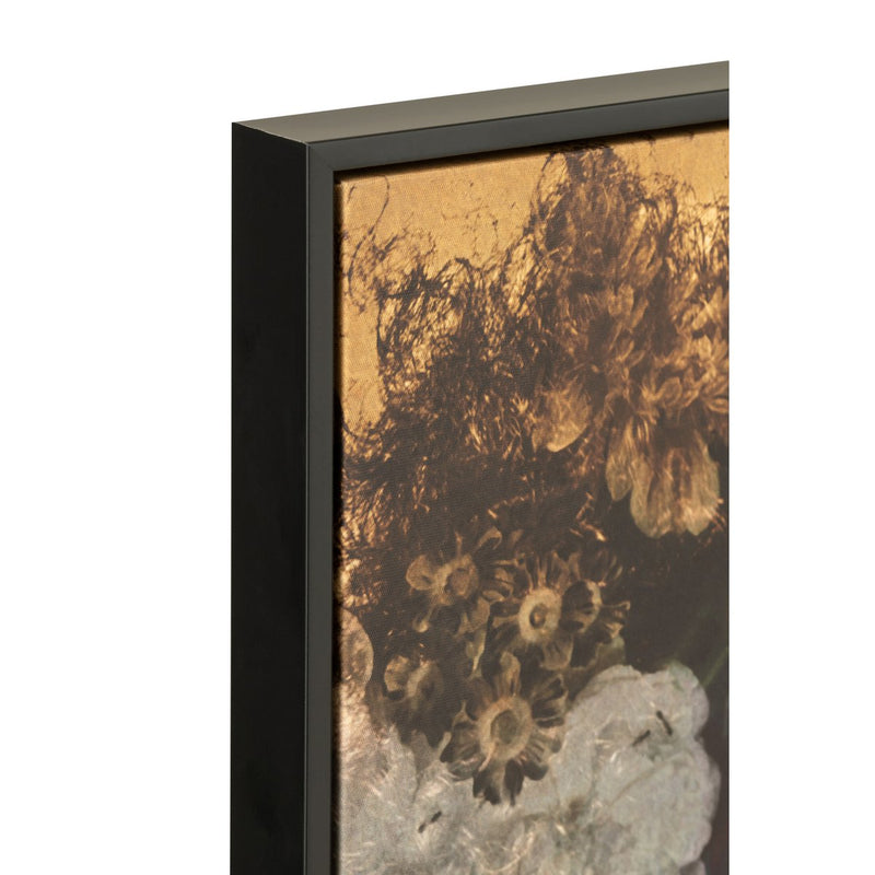 J-Line Kader Vrouw Bloemen Canvas/Hout Mix - Chic Choice