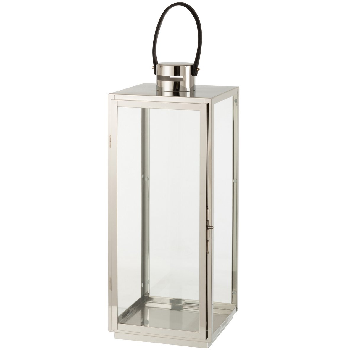 J-Line Lantaarn Vierkant Metaal/Glas Zilver - Chic Choice